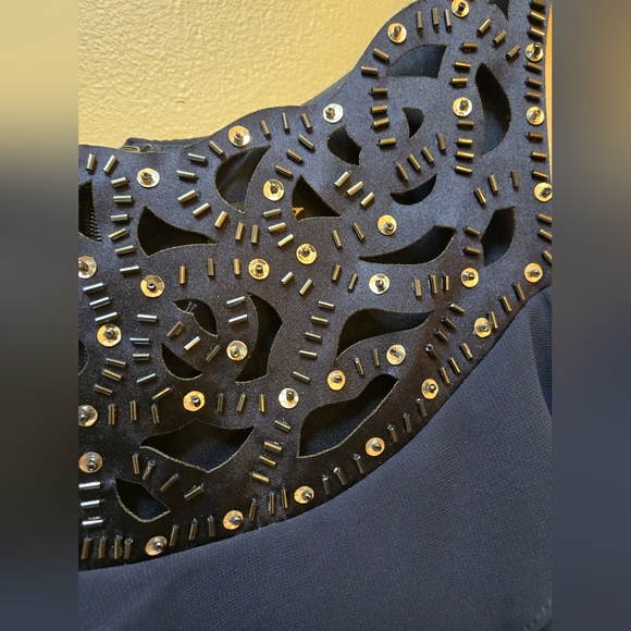 Blue Cocktail Dress with Sheer Wrap - Size 12 - Picture 5 of 6